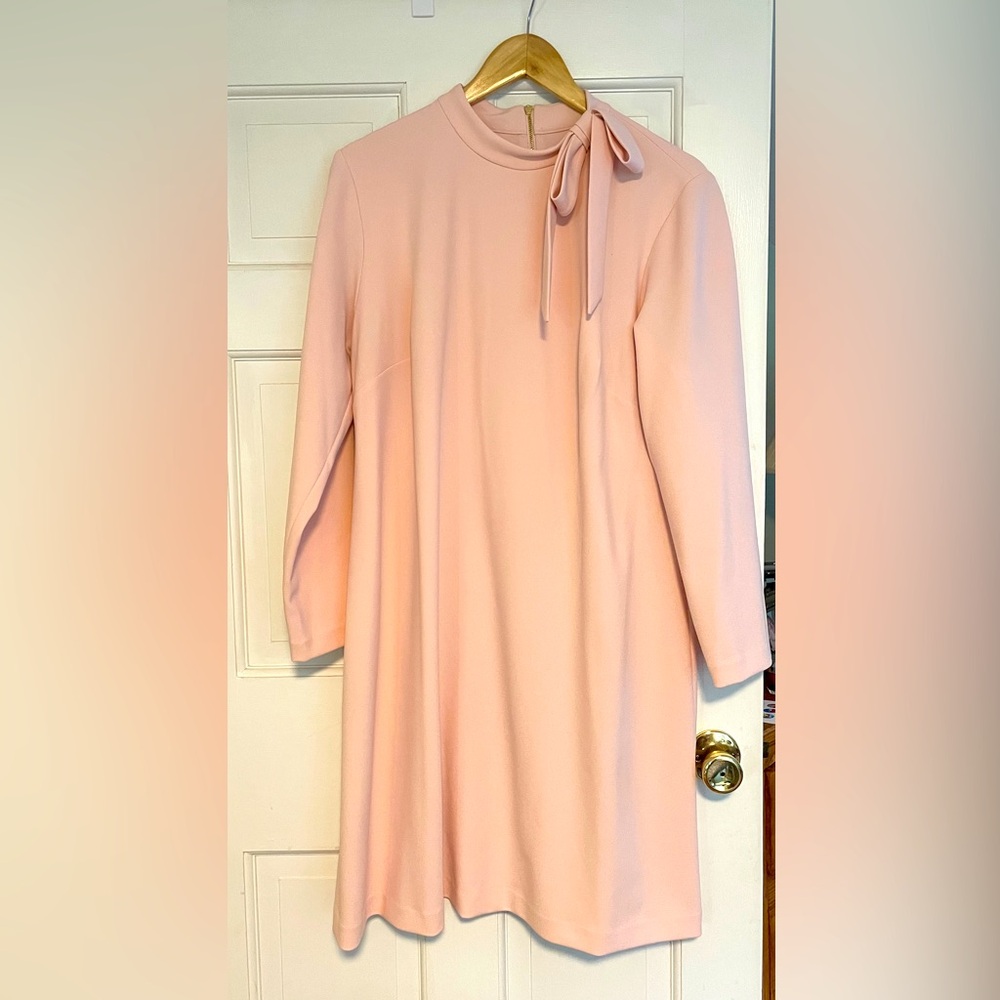 Calvin Klein Bow Neck Dress Pink 14preppy Business casual cocktail party classic